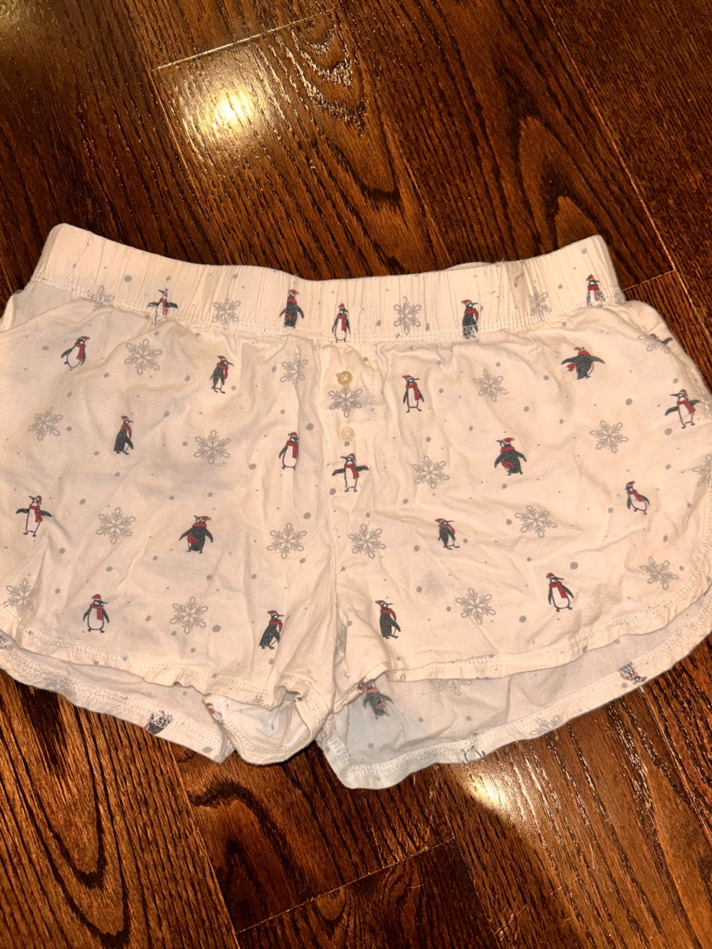 Wondershop Cream Penguin-Print Sleep Shorts
